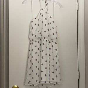 White Halter-Neck Dress